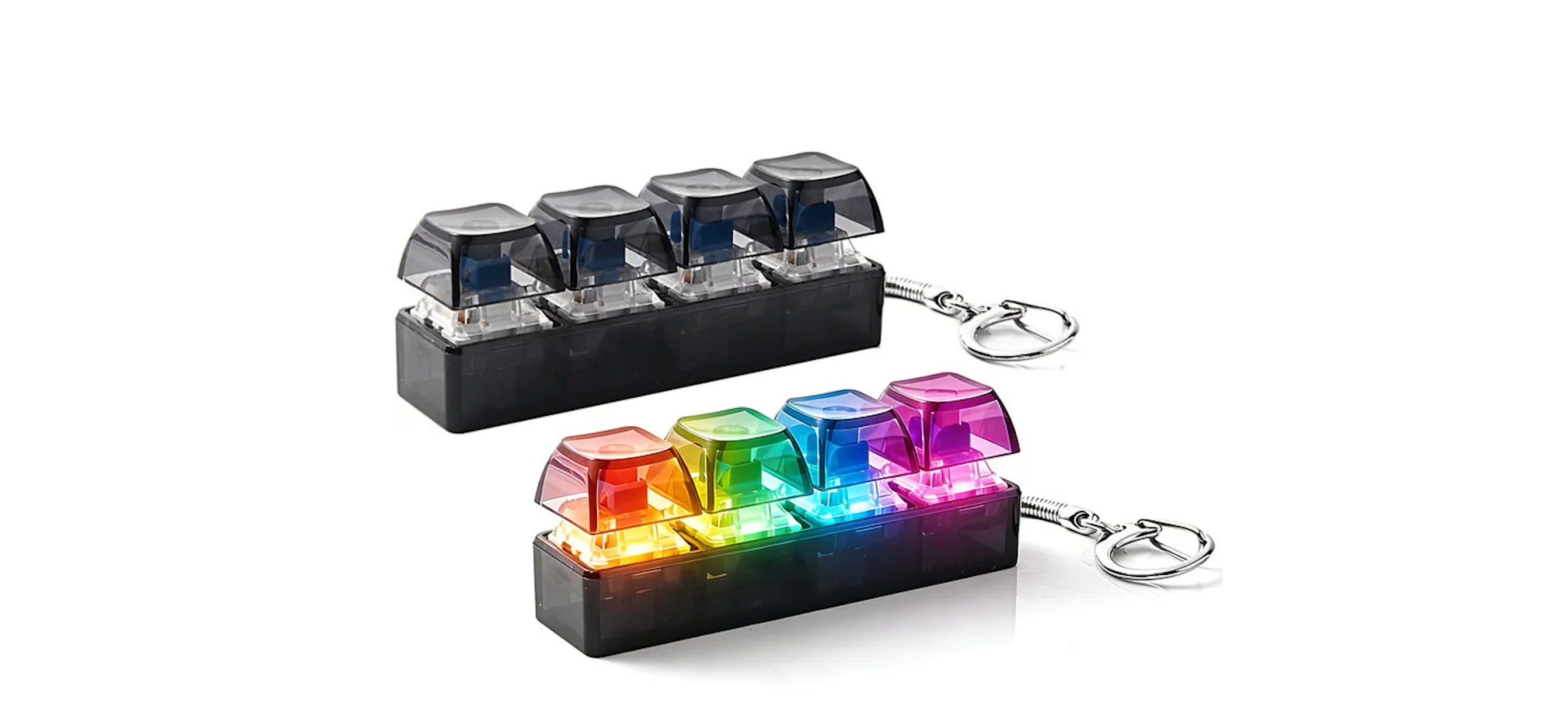 Llavero Teclado Mecánico con Luz LED Antiestrés