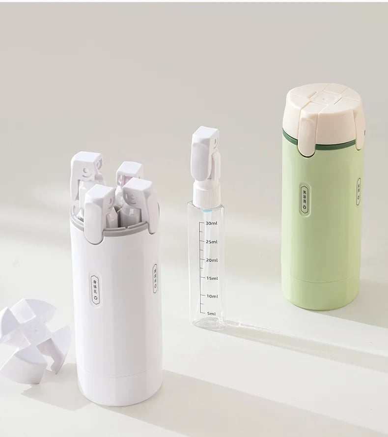 Dispensador de Líquidos 4 en 1 para Viajes