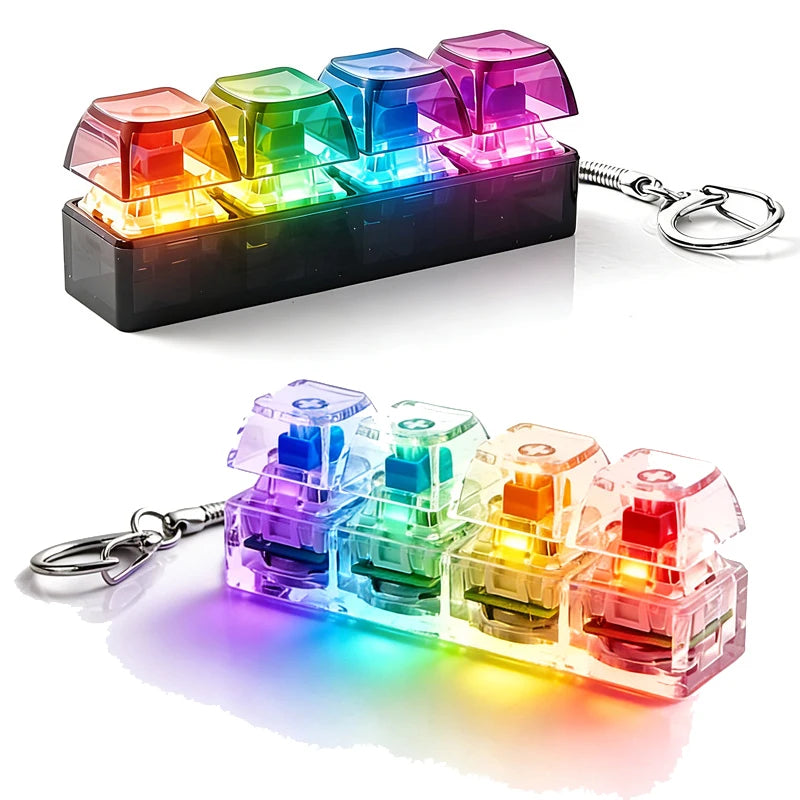 Llavero Teclado Mecánico con Luz LED Antiestrés