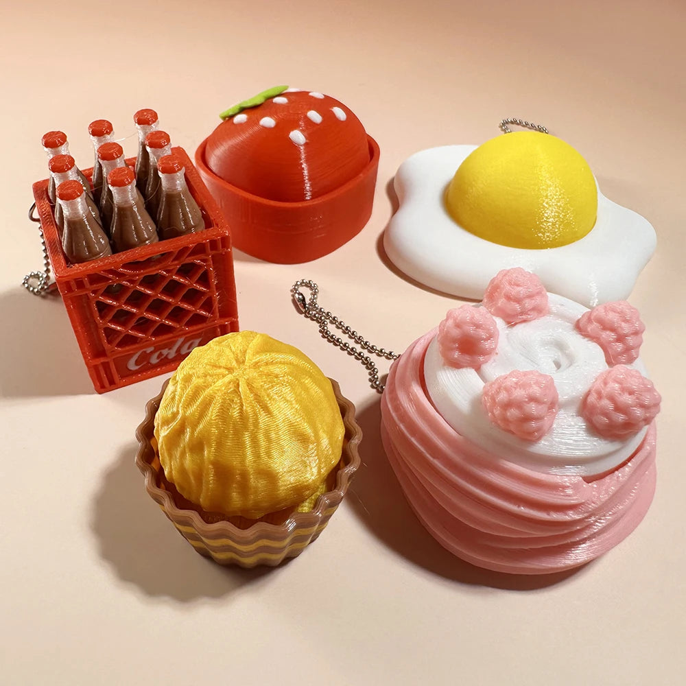 Llavero keycap antiestrés | Comida kawaii para llevar contigo