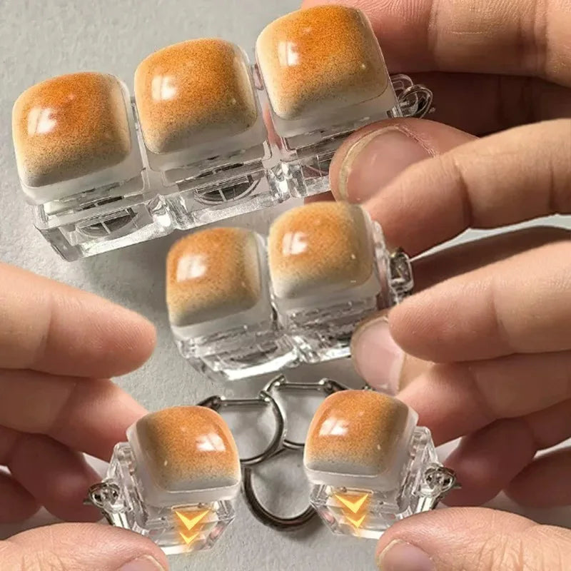 Llavero Keycap Pan Kawaii | Antiestrés Mecánico