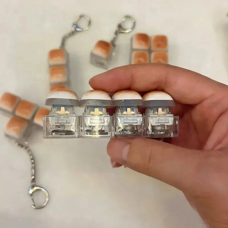 Llavero Keycap Pan Kawaii | Antiestrés Mecánico