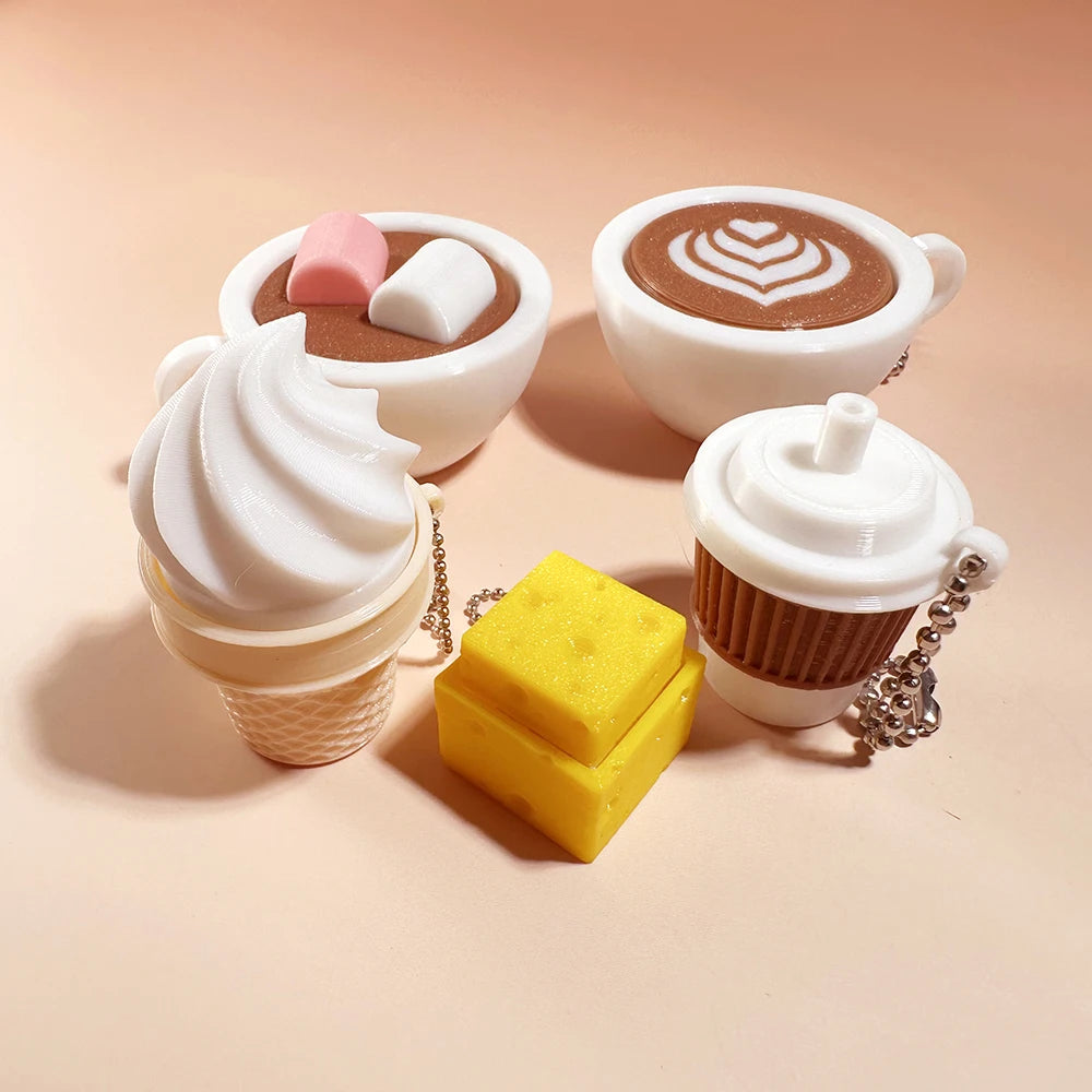 Llavero keycap antiestrés | Comida kawaii para llevar contigo